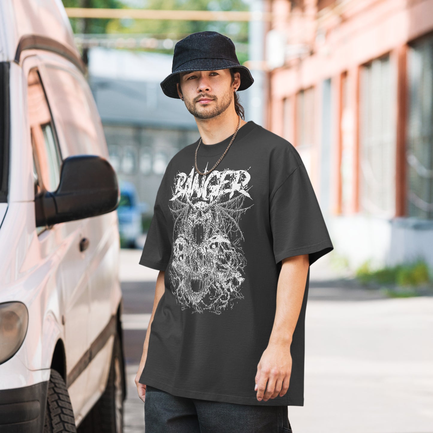 Anarchy Banger Oversized faded tee