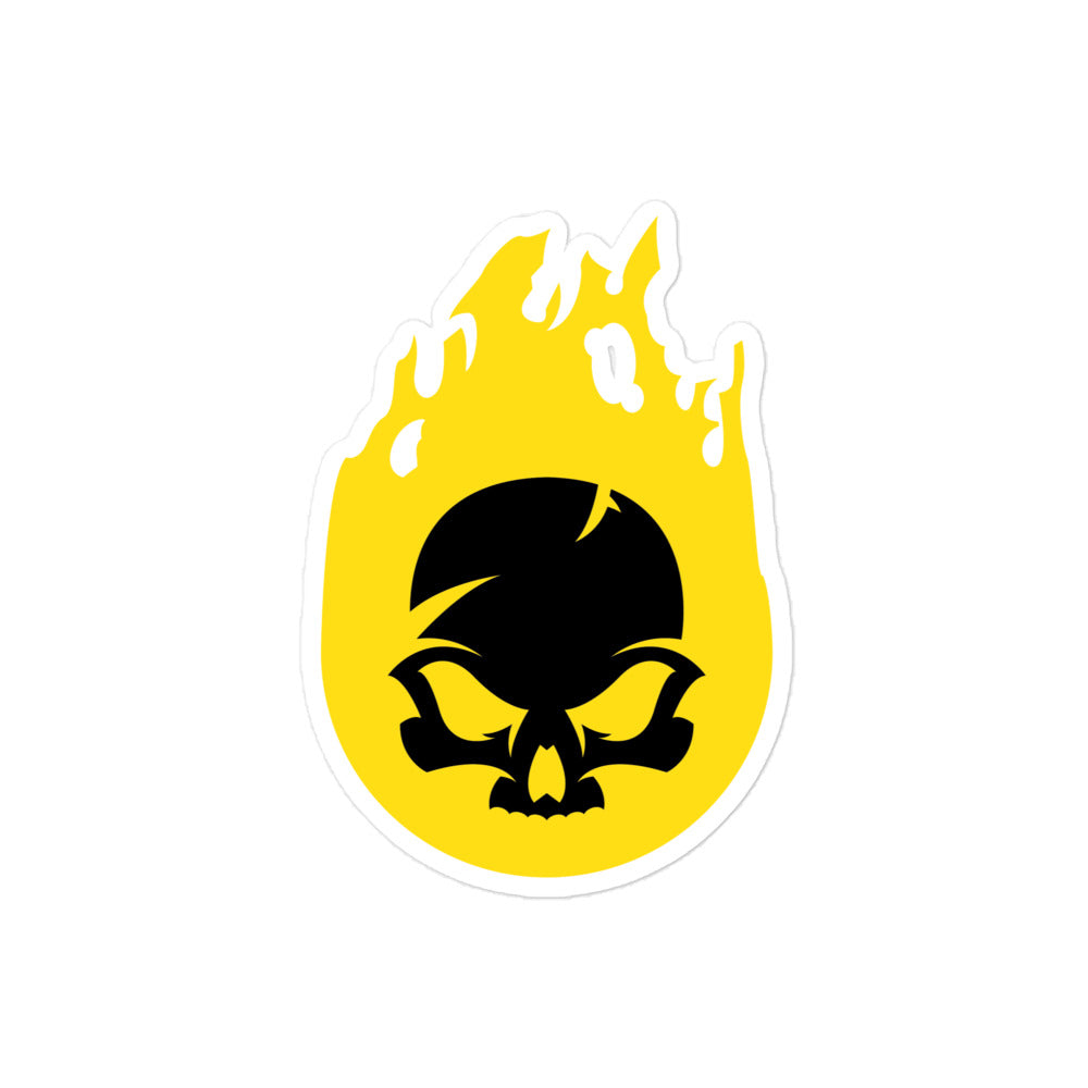 Flaming Skull Sticker