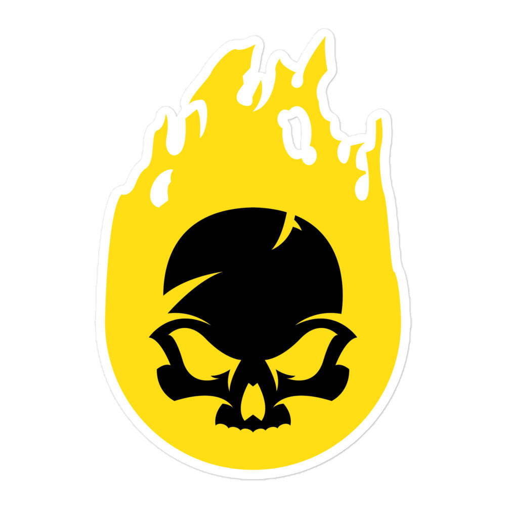 Flaming Skull Sticker